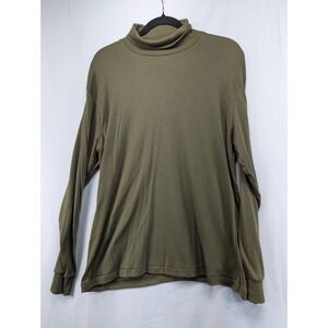 Bobbie Brooks Olive Green XL/EX Turtleneck Long Sleeve Top Made‎ in USA